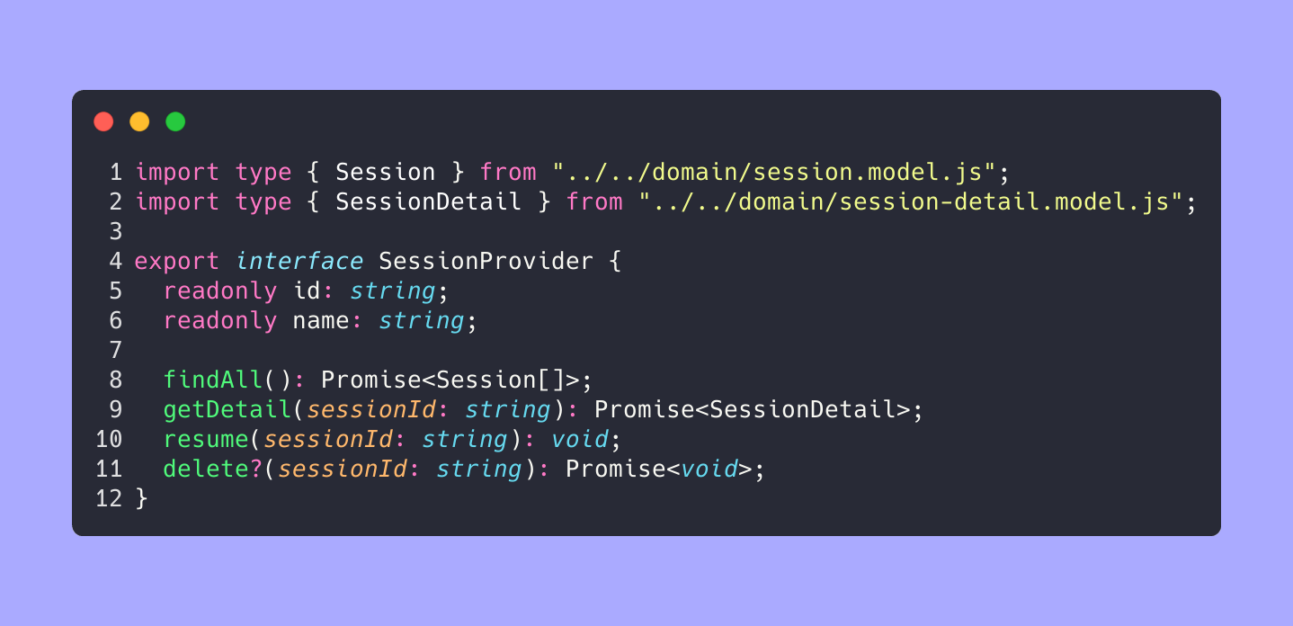 SessionProvider Interface